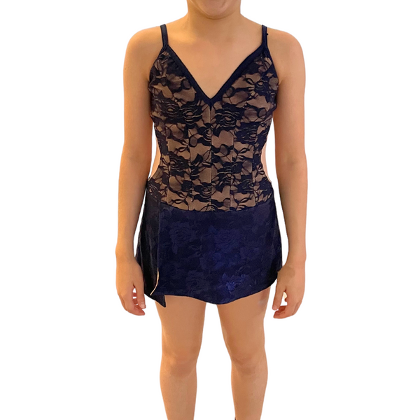 Navy Lace Dress Wesley Tang