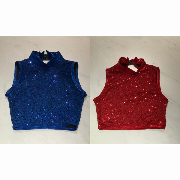 Sequinned Mock-Neck Crop Top (5)